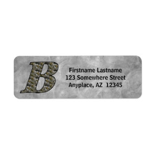 Monogram Initial B Hydrangea Return Address 