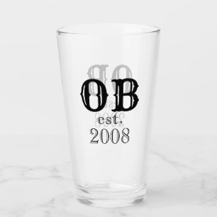 Monogram Initial Birthday est glass