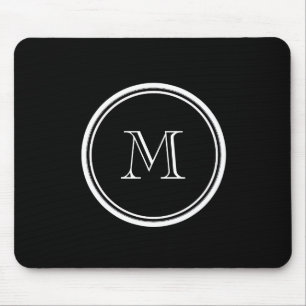 Monogram Initial Black High End Coloured Mouse Mat