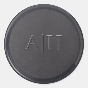 Monogram Initial Black Wax Seal Sticker