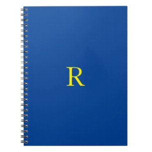 Monogram Initial Blue Yellow Colorful Bright 2020 Notebook