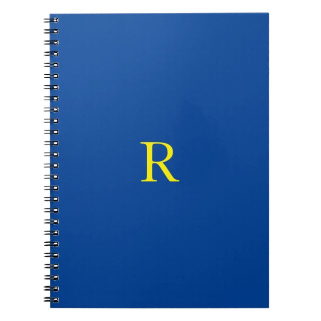 Monogram Initial Blue Yellow Colorful Bright 2020 Notebook (Front)