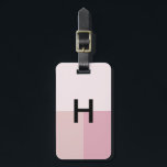 Monogram Initial Blush Pastel Pale Pink Colorblock Luggage Tag<br><div class="desc">Simple modern monogram luggage tag. The initial is centred in modern colour blocks of blush,  pastel and pale pink with name and address on back.</div>
