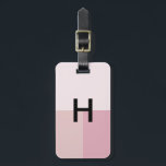 Monogram Initial Blush Pastel Pale Pink Colorblock Luggage Tag<br><div class="desc">Simple modern monogram luggage tag. The initial is centred in modern colour blocks of blush, pastel and pale pink with name and address on back.</div>