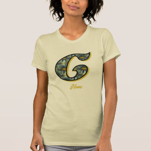 Monogram Initial C Daisy Flower Art Personalised T-Shirt