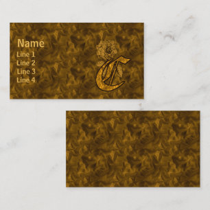 Monogram Initial C Elegant Gold Peony Flower Business Card