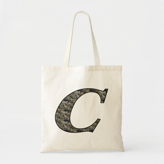 Monogram Initial C Hydrangea Flowers Tote Bag (Front)