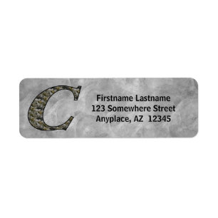 Monogram Initial C Hydrangea Return Address