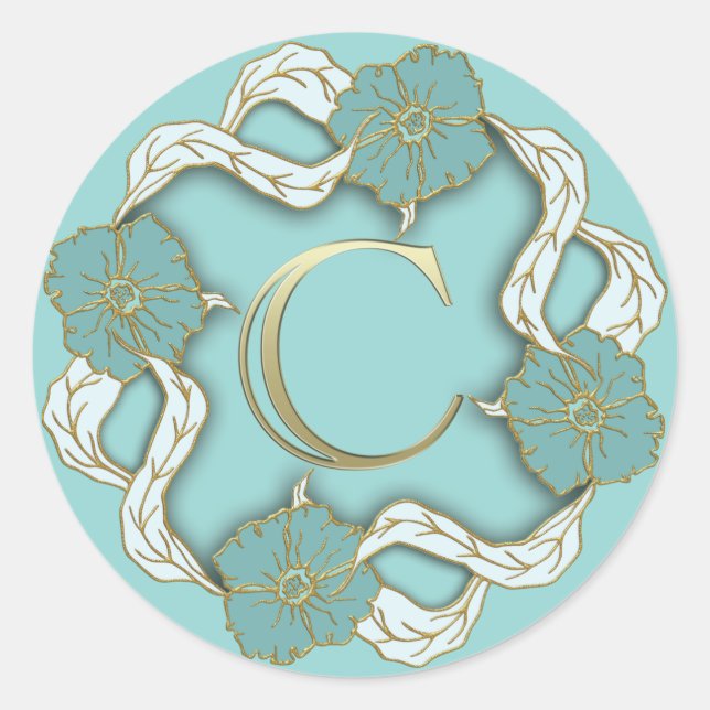 monogram initial C stickers (Front)