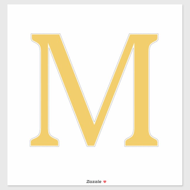 Monogram Initial Custom Name Gold Golden Yellow (Sheet)