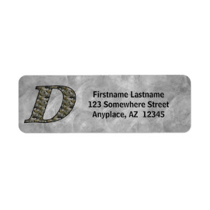 Monogram Initial D Hydrangea Return Address