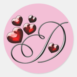 monogram initial D stickers