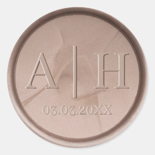 Monogram Initial & Date Hazel Wax Seal Sticker