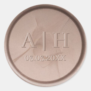 Monogram Initial & Date Hazel Wax Seal Sticker