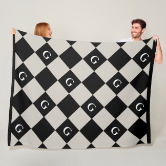 Monogram Initial Diamond - Luxury Look Blanket