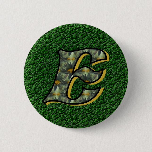 Monogram Initial E Daisies Floral Art 6 Cm Round Badge (Front)