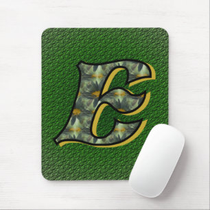 Monogram Initial E Daisies Flower Art Mouse Mat