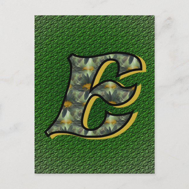Monogram Initial E Daisy Flower Art Postcard (Front)