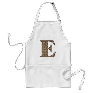 Monogram Initial E Elegant Vintage Floral Standard Apron