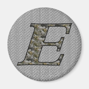 Monogram Initial E Hydrangea Flowers Magnet