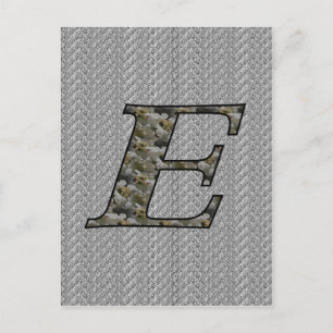 Monogram Initial E Hydrangea Flowers Postcard