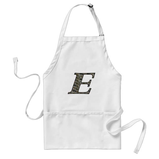 Monogram Initial E Hydrangea Flowers Standard Apron (Front)