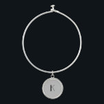 Monogram Initial Elegant Minimalist Grey Black  Bangle Bracelet<br><div class="desc">A gift for her. A monogrammed initial bangle bracelet which is elegant in it's simplicity.  Silver,  or silver plate,  Grey and Black. Change the initial to personalise for your recipient.</div>