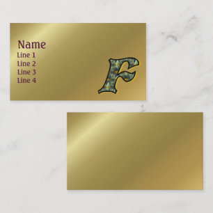Monogram Initial F Daisies Floral Art Business Card