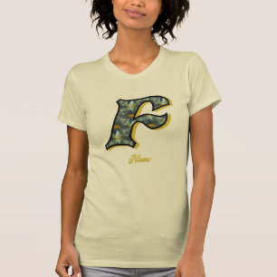 Monogram Initial F Daisy Flower Art Personalised T-Shirt