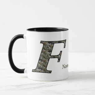 Monogram Initial F Hydrangea Flowers Personalised Mug