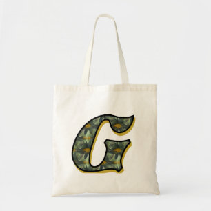 Monogram Initial G Daisies Floral Art Tote Bag