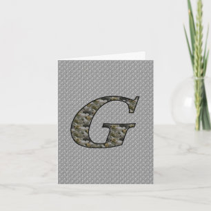 Monogram Initial G Hydrangea Floral Card