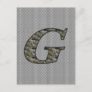 Monogram Initial G Hydrangea Flowers Postcard