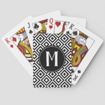 Monogram Initial Geometric Black & White Pattern
