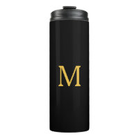 Monogram Initial Gold Black Custom Name Gift
