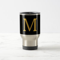 Monogram Initial Gold Black Custom Name Gift
