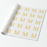 Monogram Initial Gold Golden Yellow Custom Name  Wrapping Paper<br><div class="desc">Designed with text template for monogrammed initial which you can customise! You may also change the colours as you wish.</div>