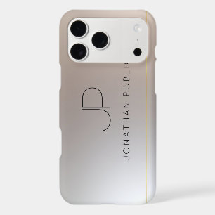 Monogram Initial Gold Silver Look Elegant Template