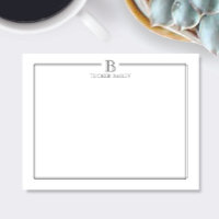 Monogram Initial Grey Double Border Professional