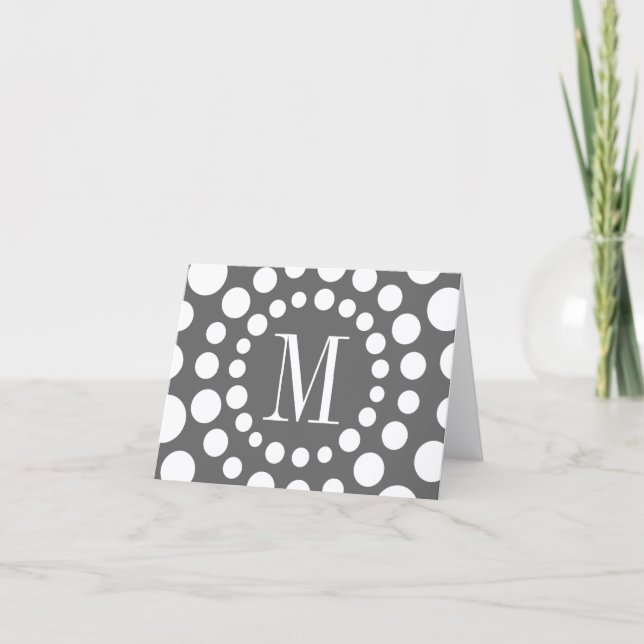 Monogram Initial Grey Template Blank Inside (Front)