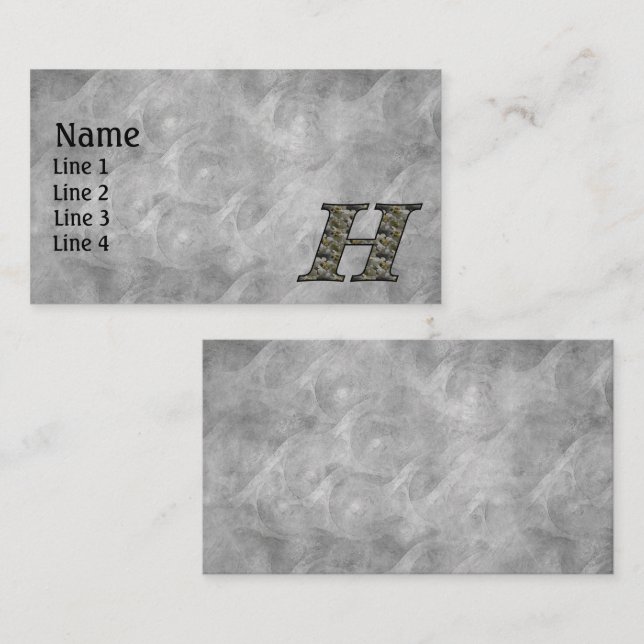 Monogram Initial H Hydrangea Flowers Business Card (Front/Back)