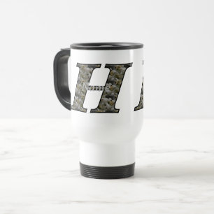 Monogram Initial H Hydrangea Flowers Personalised Travel Mug