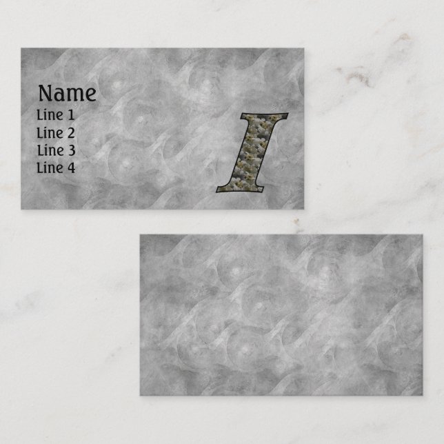 Monogram Initial I Hydrangea Flowers Business Card (Front/Back)