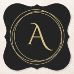 Monogram Initial in Circles Paper Coaster<br><div class="desc">Coasters feature your monogram initial inside circles on any shape absorbent heavy pulp board paper coasters measure 4" x 4" - Set of 6. Cool accent to your home decor, bar or give as a gift. Fun housewarming gift! Use the Customise Further link to add or delete text, change fonts,...</div>