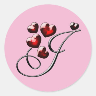 monogram initial J stickers