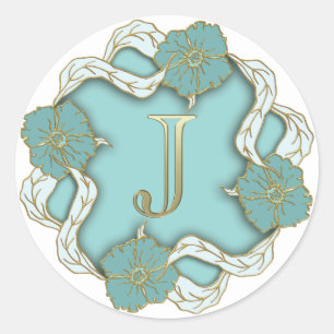 monogram initial J stickers
