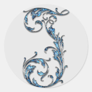 monogram initial J stickers