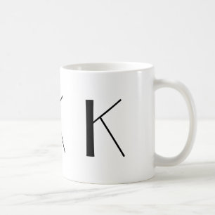 Monogram Initial K Black & White Modern Coffee Mug