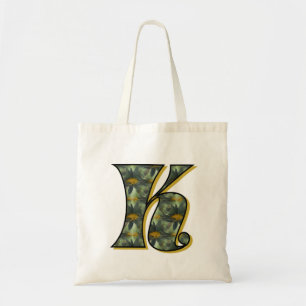 Monogram Initial K Daisies Flower Art Tote Bag