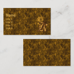 Monogram Initial K Elegant Gold Peony Flower Business Card